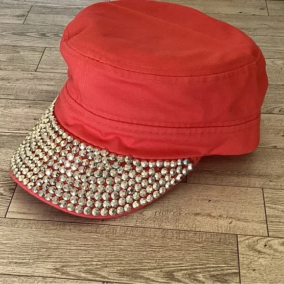 Something Special Coral Cadet Hat with rhinestones on the front - Picture 6 of 6